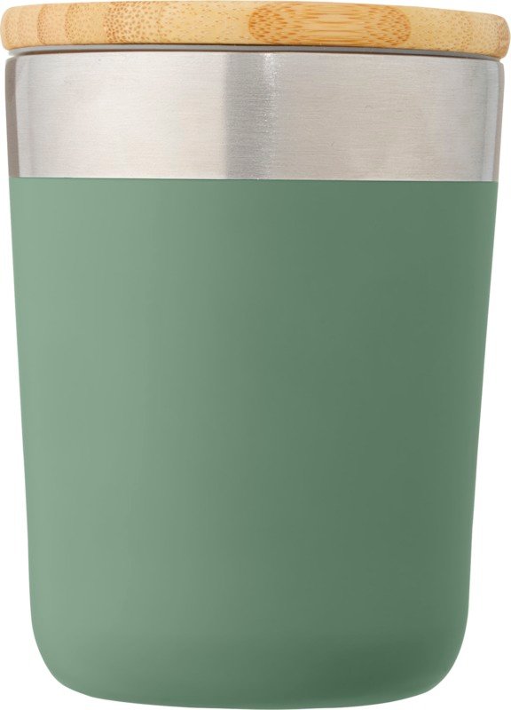 Lagan 330 ml copper vacuum insulated stainless steel tumbler with bamboo lid