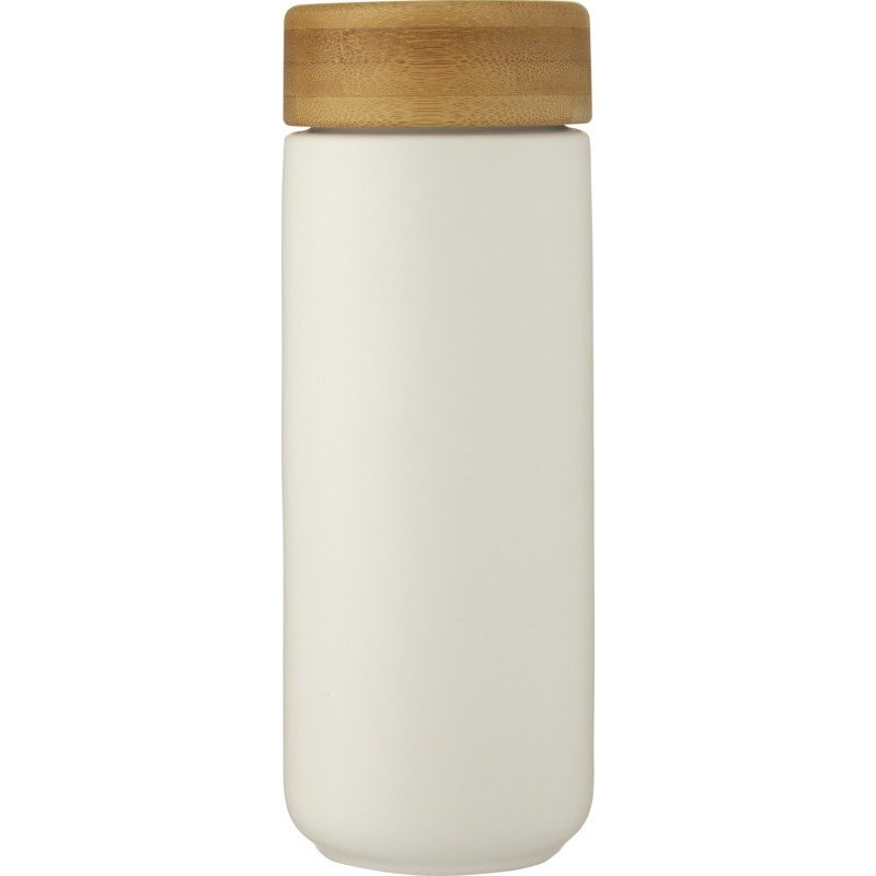 Lumi 300 ml ceramic tumbler with bamboo lid