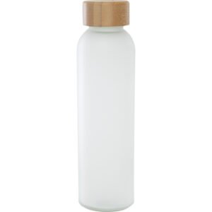 Lume 500 ml matte soda lime glass bottle with bamboo lid