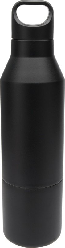 Odessy 600 ml RCS certified recycled stainless steel insulated bottle with 300 ml cup