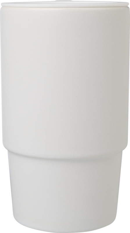 Carter 450 ml ceramic mug with plastic lid