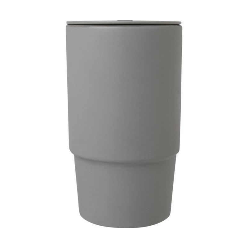 Carter 450 ml ceramic mug with plastic lid