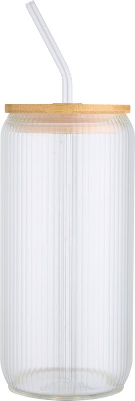 Mirage 500 ml single-walled borosilicate glass jar with bamboo lid