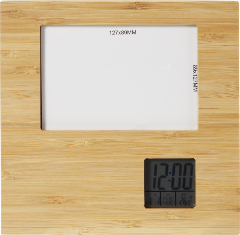 Sasa bamboo photo frame with thermometer