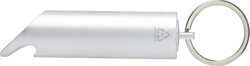 Flare RCS recycled aluminium IPX LED light and bottle opener with keychain