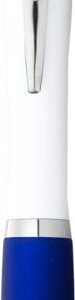 Nash ballpoint pen white barrel and coloured grip (blue ink)