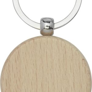 Giovanni beech wood round keychain