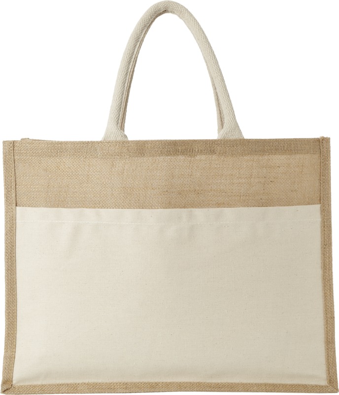 Mumbay cotton pocket jute tote bag 18L