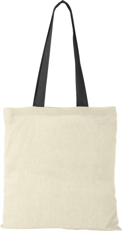 Nevada 100 g/m² cotton tote bag coloured handles 7L