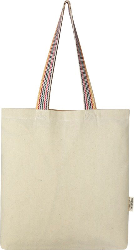 Rainbow 180 g/m² recycled cotton tote bag 5L