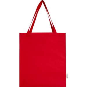 Madras 140 g/m² GRS recycled cotton gusset tote bag 12L