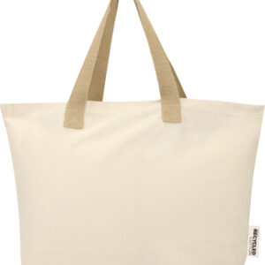 Sierra 140 g/m² GRS recycled foldable cotton tote bag 12L