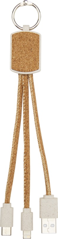 Bates wheat straw and cork 3-in-1 charging cable