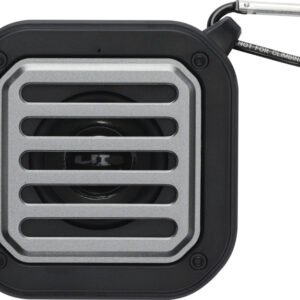Solo 3W IPX5 RCS recycled plastic solar Bluetooth® speaker with carabiner