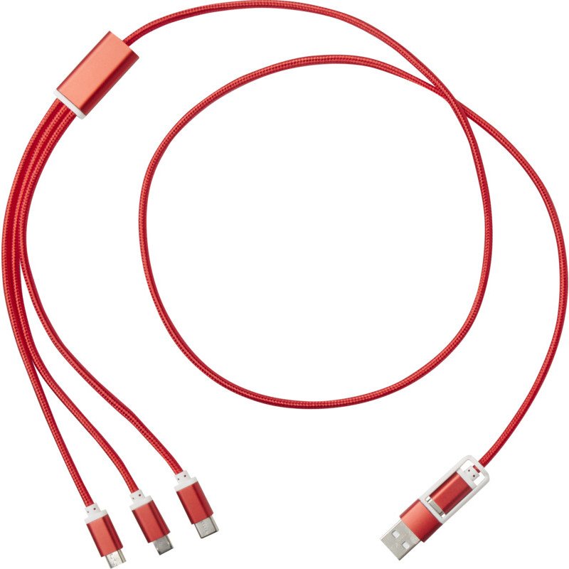 Versatile 5-1 recycled aluminium charging cable