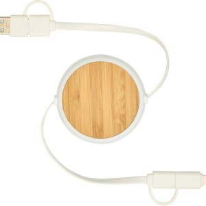 Chechia 5-in-1 recycled plastic 100 cm retractable data sync and 45W fast charge cable