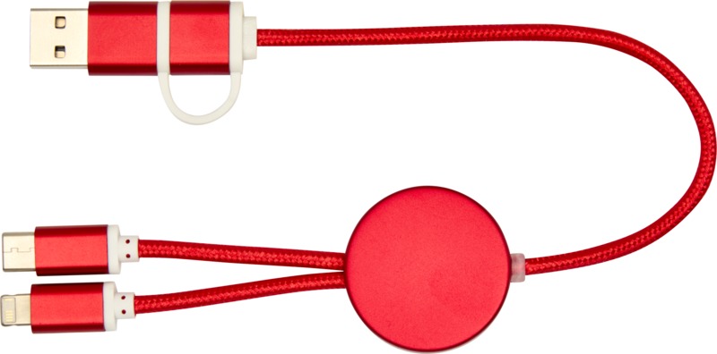 Alasia 5-in-1 recycled aluminium and plastic 30 cm data sync and 27W fast charge cable