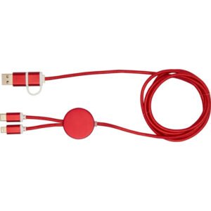 Alasia 5-in-1 recycled aluminium and plastic 150 cm data sync and 27W fast charge cable