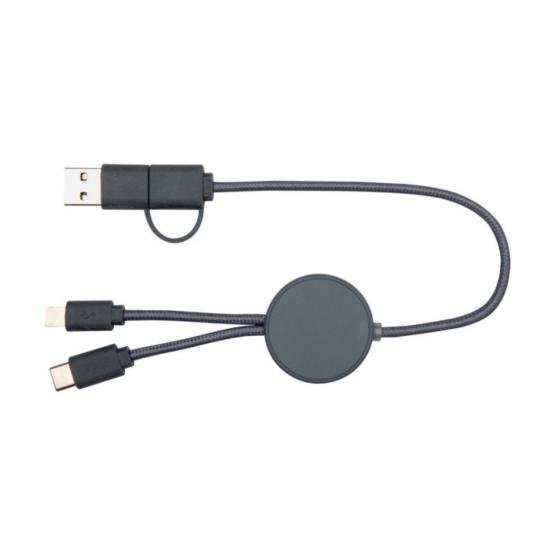 Citala 5-in-1 recycled plastic 30 cm data sync and 27W fast charge cable