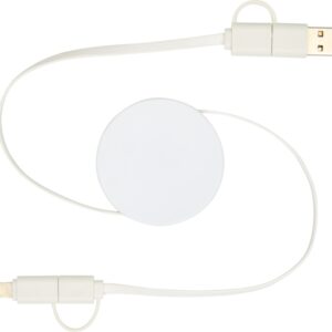 Citala 5-in-1 recycled plastic 90 cm retractable data sync and 40W fast charge cable