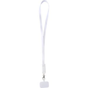 Franz recycled plastic smartphone lanyard with built-in data sync and 65W fast charge 5-in-1 cable