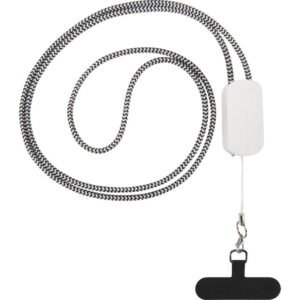 Anser recycled plastic smartphone lanyard with 27W 5-in-1 built-in cable