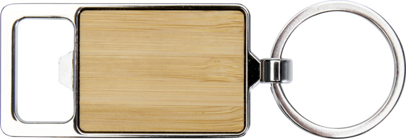 Snapper bamboo keychain with bottle opener