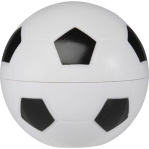 Zuri football-shaped vanilla lip balm with SPF 15