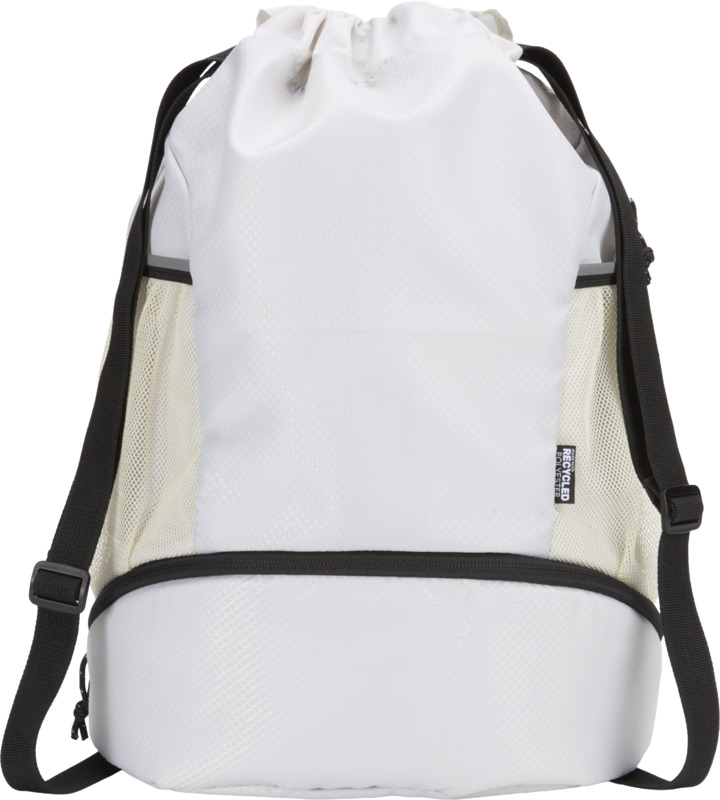 Nomad GRS recycled sports drawstring bag with bottom compartment 18L