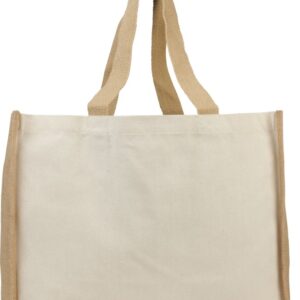 Varai 320 g/m² canvas and jute shopping tote bag 23L