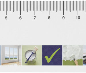 Sticky-Mate® recycled sticky notes with printed 15 cm ruler